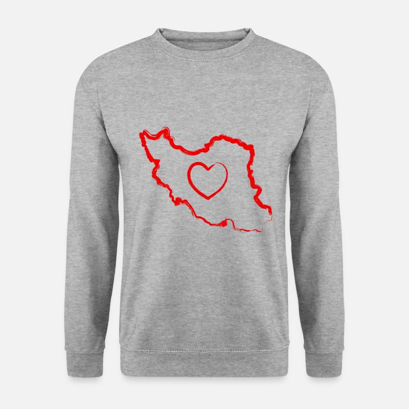 iran love heart - Unisex Pullover - Weißgrau meliert