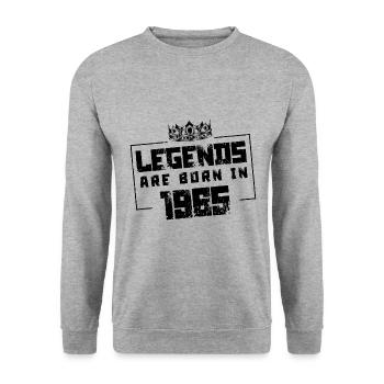 1965 legends born in - Unisex Pullover - Weißgrau meliert - Vorne - Alina (178cm) & Michal (187cm)
