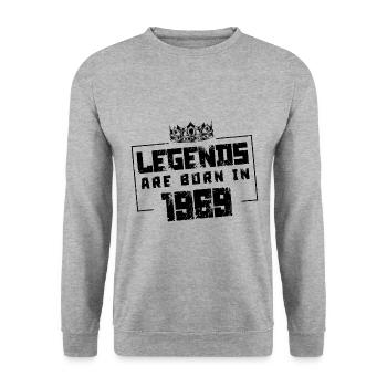 1969 Légendes nées en - Sweat-shirt Unisexe - gris chiné - Devant - Alina (178cm) & Michal (187cm)