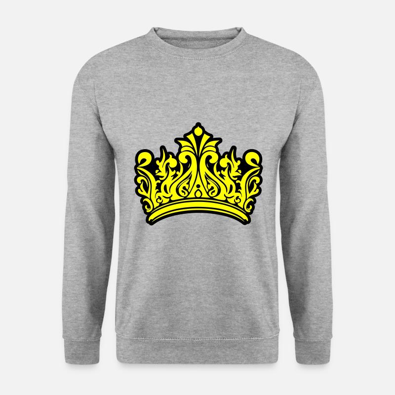 Krone Symbol Design - Unisex Pullover - Weißgrau meliert