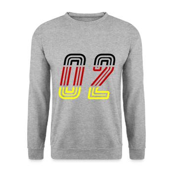 2 Zahl symbol Germany - Unisex Pullover - Weißgrau meliert - Vorne - Alina (178cm) & Michal (187cm)