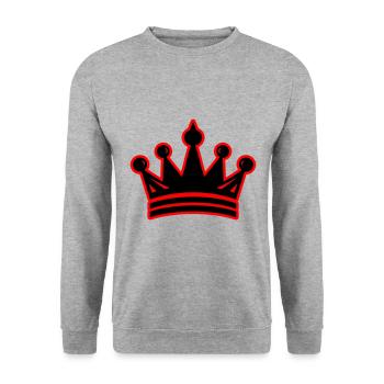 Crown King Symbol - Unisex Sweatshirt - salt & pepper - Front - Alina (178cm) & Michal (187cm)