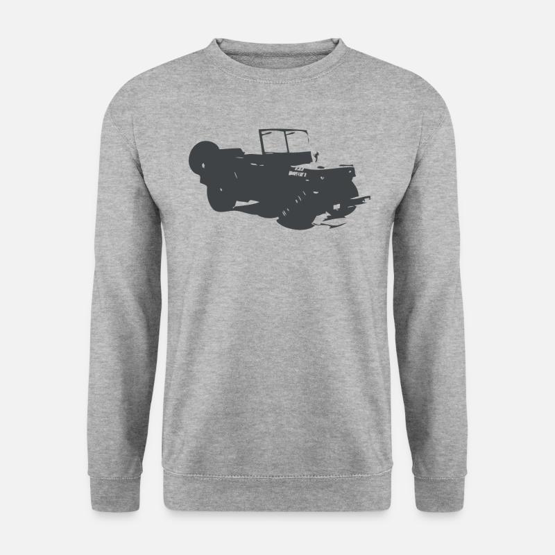 US Jeep Willys - Unisex Pullover - Weißgrau meliert