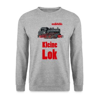 Märklin Kleine Dampflok - Unisex Pullover - Weißgrau meliert - Vorne - Alina (178cm) & Michal (187cm)