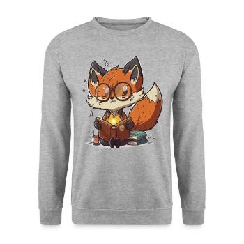 Book Fox - Unisex Sweatshirt - salt & pepper - Front - Alina (178cm) & Michal (187cm)