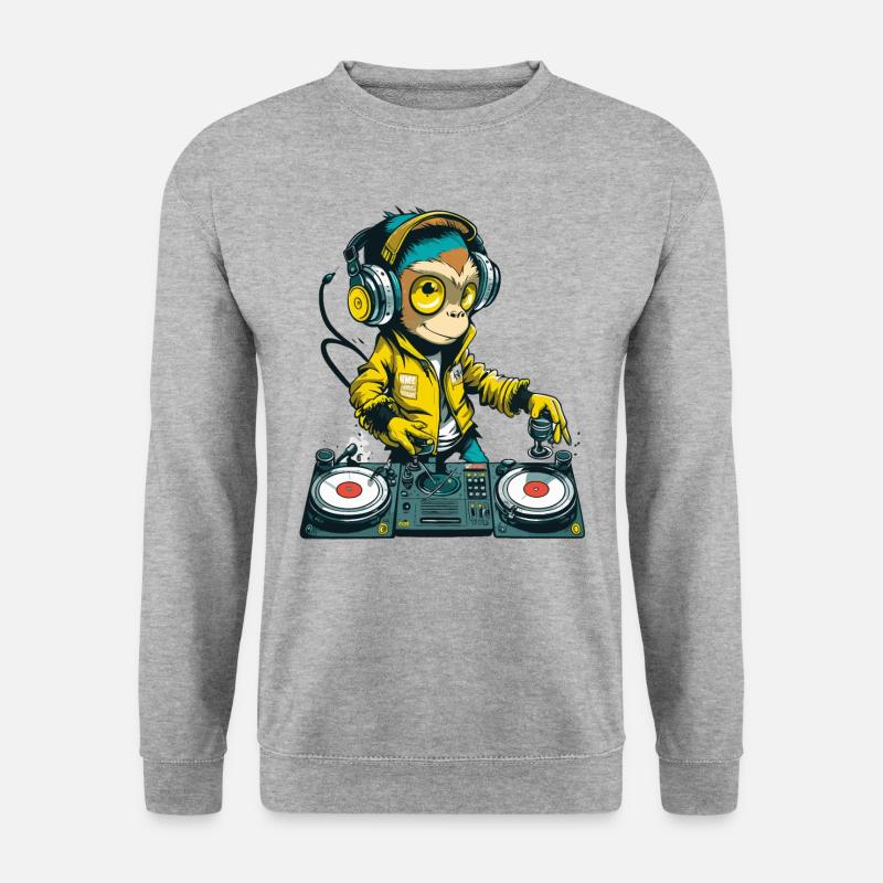 Affen-Beats - Unisex Pullover - Weißgrau meliert