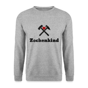 Zechenkind - Unisex Pullover - Weißgrau meliert - Vorne - Alina (178cm) & Michal (187cm)