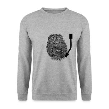 DJ Fingerprint - Unisex Sweatshirt - salt & pepper - Front - Alina (178cm) & Michal (187cm)