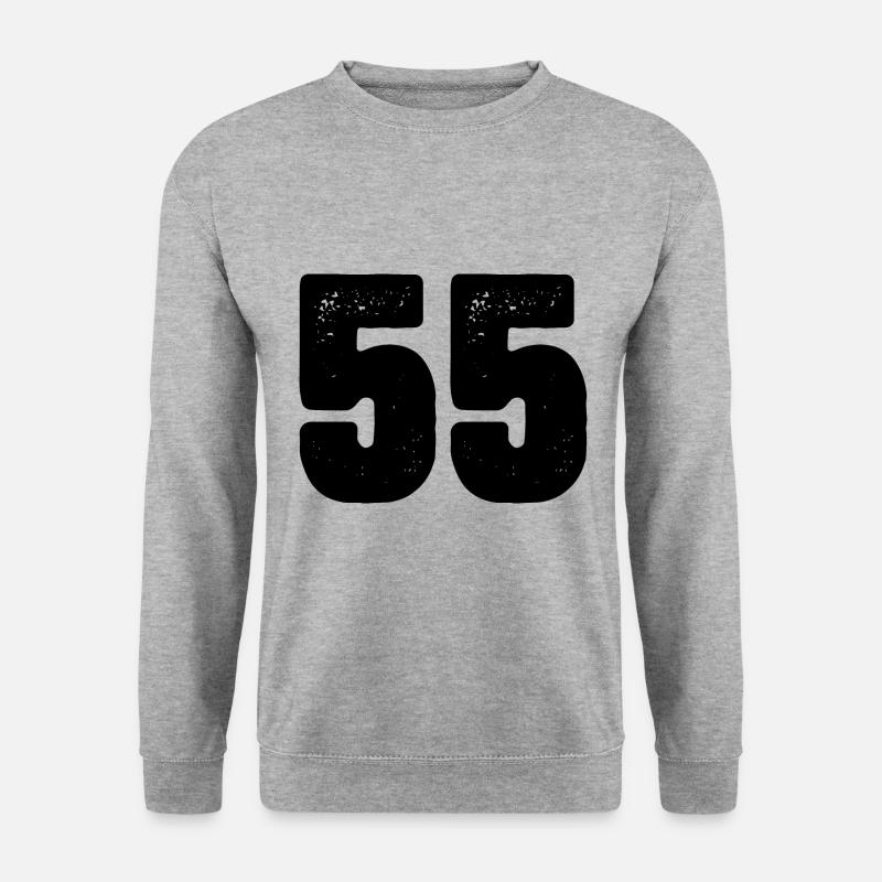 55 Zahl Trikot - Unisex Pullover - Weißgrau meliert
