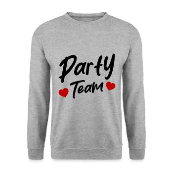 Party Team - Unisex Sweatshirt - salt & pepper - Front - Alina (178cm) & Michal (187cm)