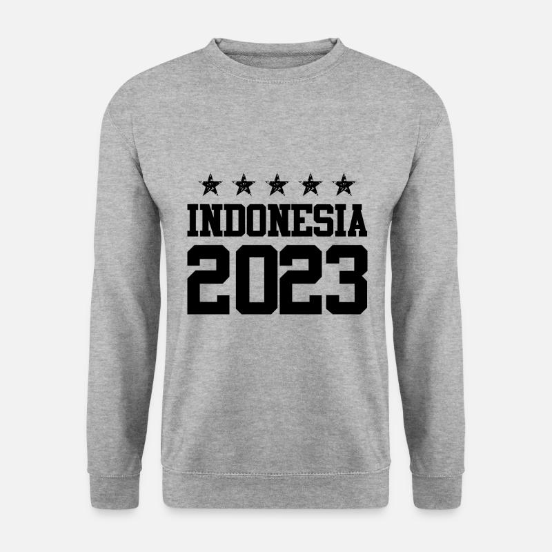 Indonesia 2023 - Unisex Pullover - Weißgrau meliert