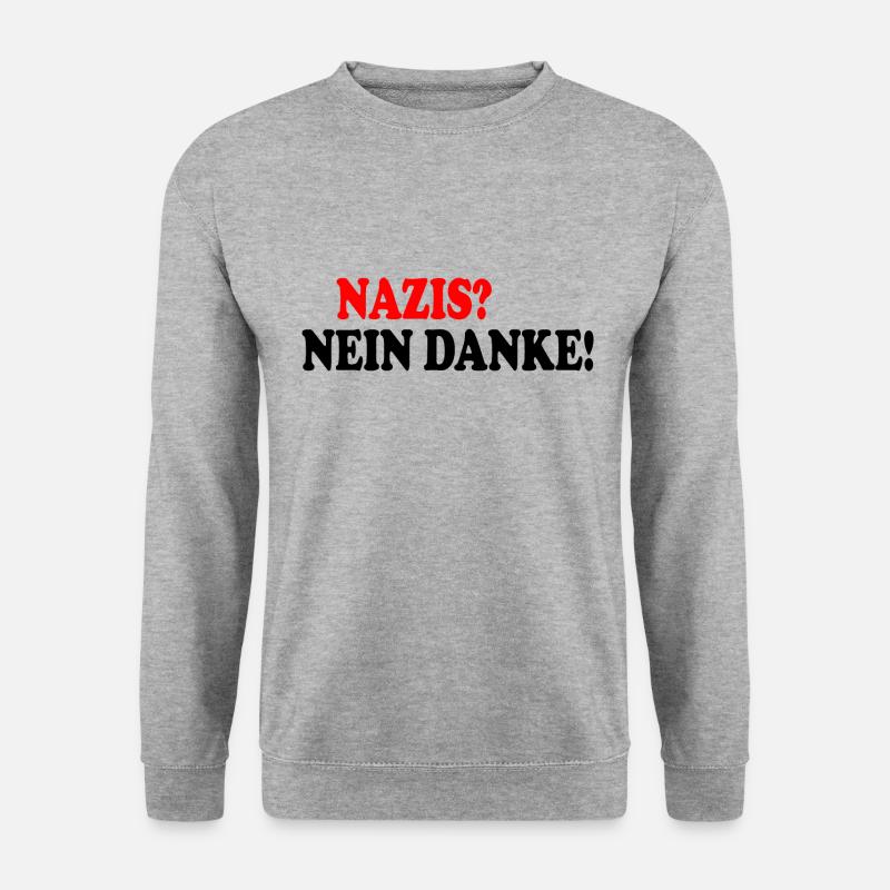 Nazis nein danke - Unisex Pullover - Weißgrau meliert