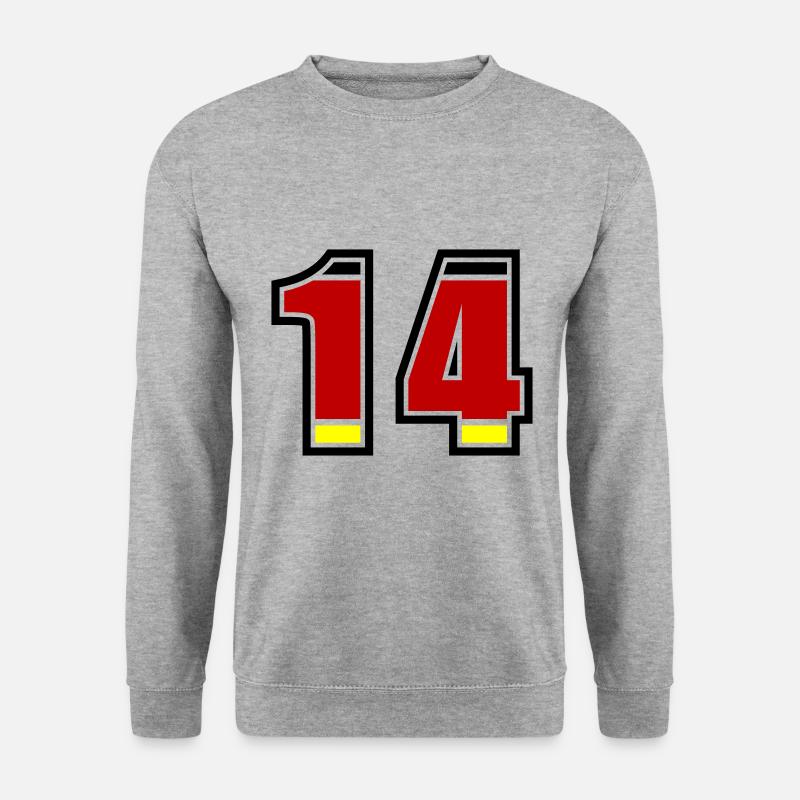 14 Nummer Deutschland Trikot - Unisex Pullover - Weißgrau meliert