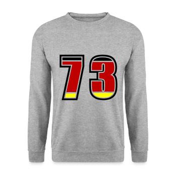 73 Number Germany Jersey - Unisex Sweatshirt - salt & pepper - Front - Alina (178cm) & Michal (187cm)