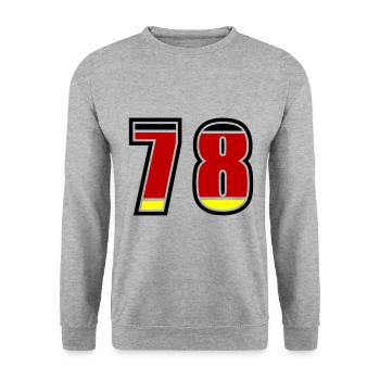 78 Nummer Deutschland Trikot - Unisex Pullover - Weißgrau meliert - Vorne - Alina (178cm) & Michal (187cm)