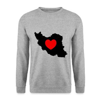 iran love heart - Unisex Sweatshirt - salt & pepper - Front - Alina (178cm) & Michal (187cm)