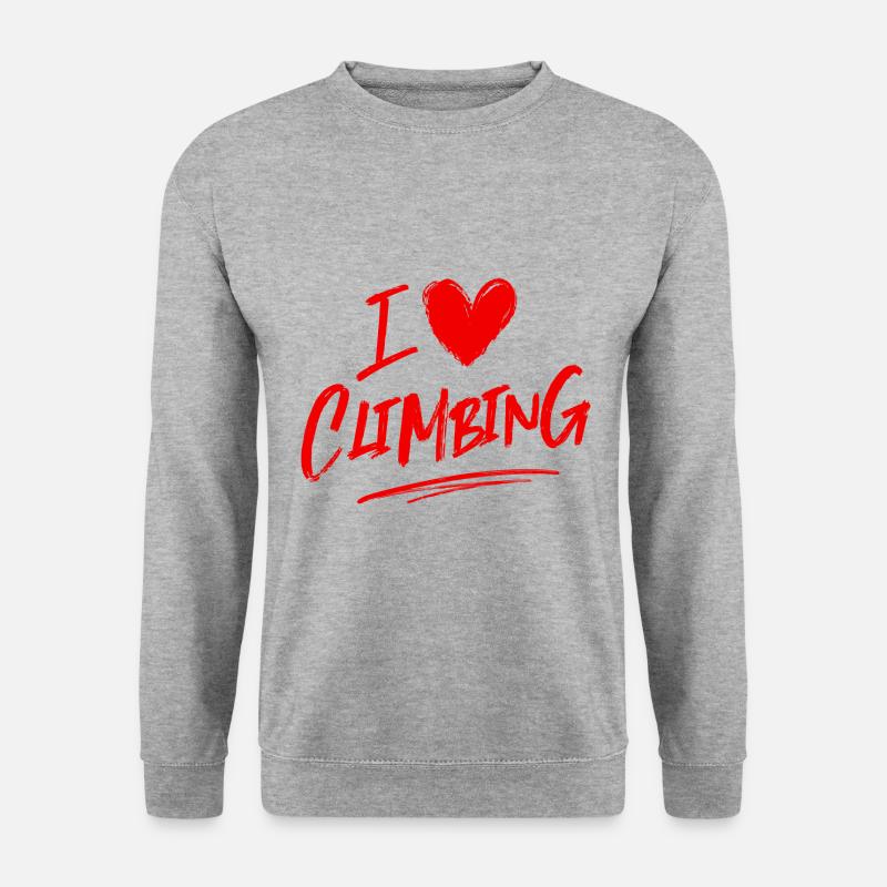 Ich liebe Klettern - Unisex Pullover - Weißgrau meliert