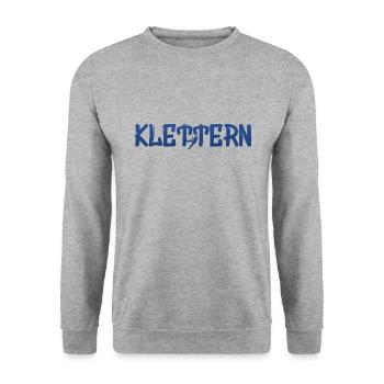 Klettern Sport Bouldern Climbing - Unisex Pullover - Weißgrau meliert - Vorne - Alina (178cm) & Michal (187cm)
