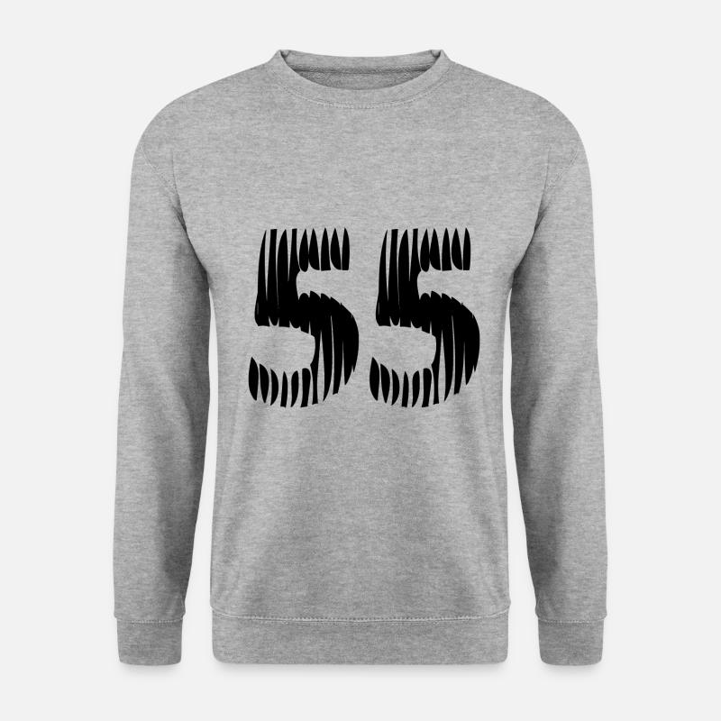 55 Zahl Trikot - Unisex Pullover - Weißgrau meliert
