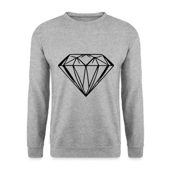 Diamond Symbol - Unisex Sweatshirt - salt & pepper - Front - Alina (178cm) & Michal (187cm)