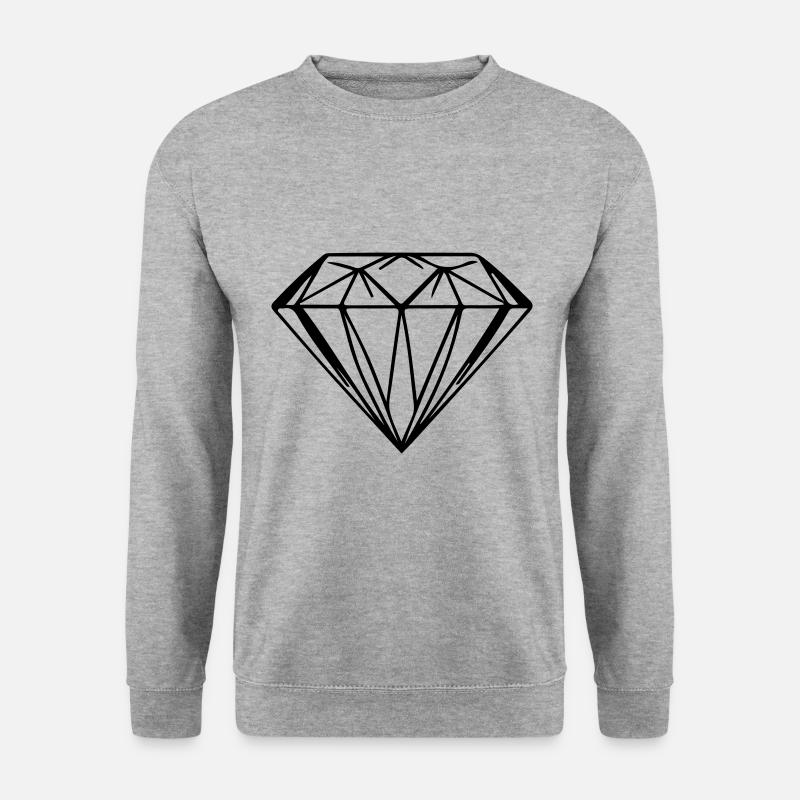 Diamant Symbol - Unisex Pullover - Weißgrau meliert
