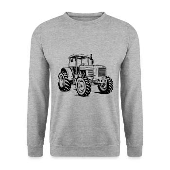 Traktor Symbol Silhouette - Unisex Pullover - Weißgrau meliert - Vorne - Alina (178cm) & Michal (187cm)