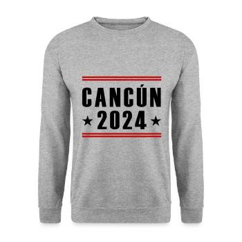 Cancun 2024 - Unisex Pullover - Weißgrau meliert - Vorne - Alina (178cm) & Michal (187cm)