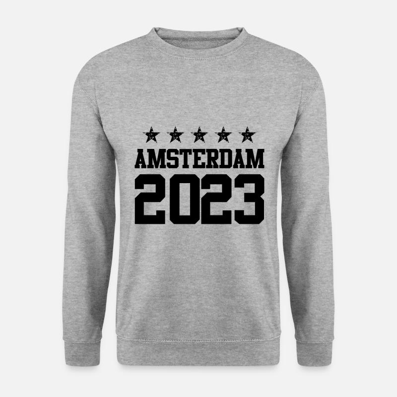 Amsterdam 2023 - Unisex Pullover - Weißgrau meliert