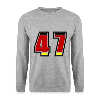 47 Number Germany Jersey - Unisex Sweatshirt - salt & pepper - Front - Alina (178cm) & Michal (187cm)