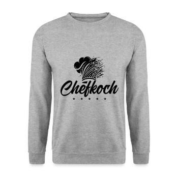 Kochmütze Chefkoch - Unisex Pullover - Weißgrau meliert - Vorne - Alina (178cm) & Michal (187cm)