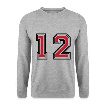 12 symboles numériques - Sweat-shirt Unisexe - gris chiné - Devant - Alina (178cm) & Michal (187cm)