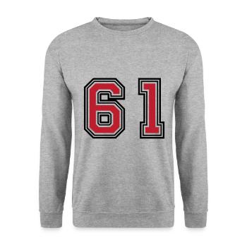 61 Symbole numérique - Sweat-shirt Unisexe - gris chiné - Devant - Alina (178cm) & Michal (187cm)