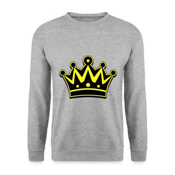 Crown Icon Symbol - Unisex Sweatshirt - salt & pepper - Front - Alina (178cm) & Michal (187cm)
