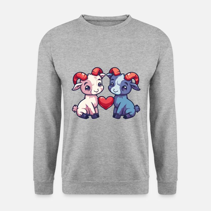 Mountain Goat Comic Couple Love - Unisex Sweatshirt - salt & pepper