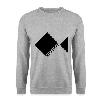 Grafisch - Fisch - Angler Geschenk - Unisex Pullover - Weißgrau meliert - Vorne - Alina (178cm) & Michal (187cm)