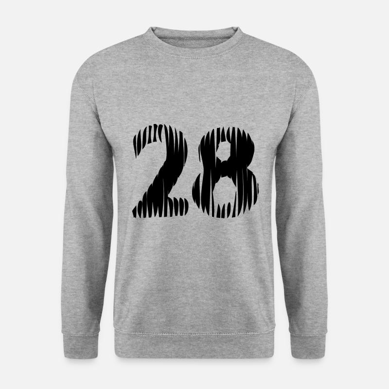 28 Zahl Trikot - Unisex Pullover - Weißgrau meliert