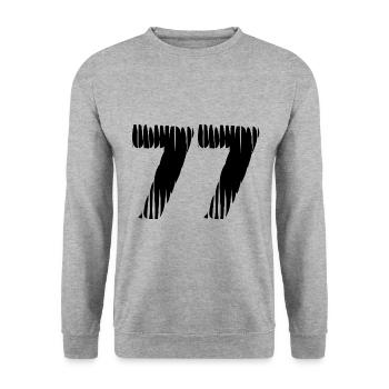 77 Number jersey - Unisex Sweatshirt - salt & pepper - Front - Alina (178cm) & Michal (187cm)