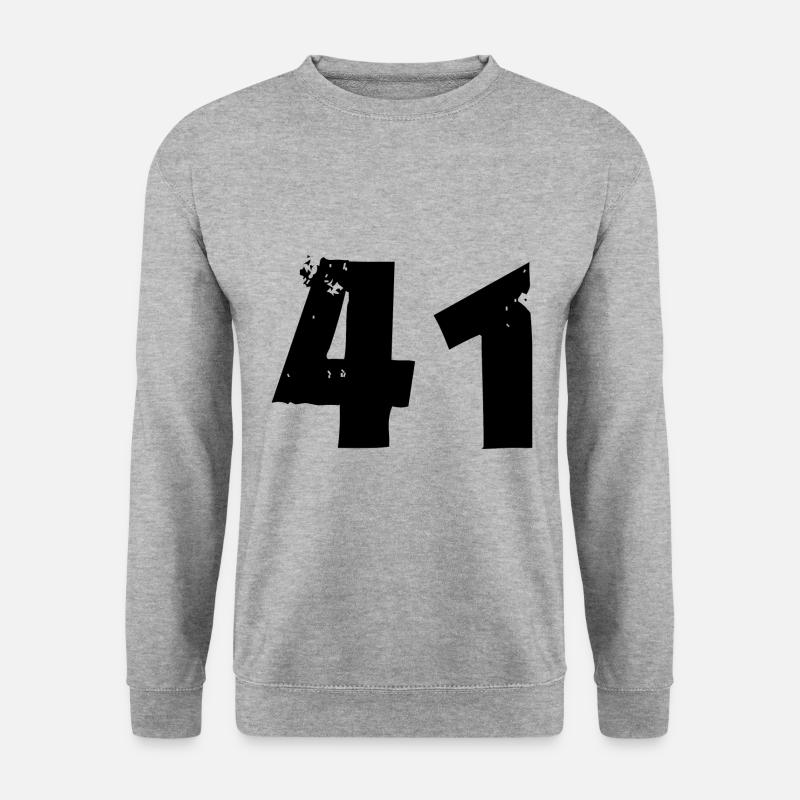 41 Zahl - Unisex Pullover - Weißgrau meliert