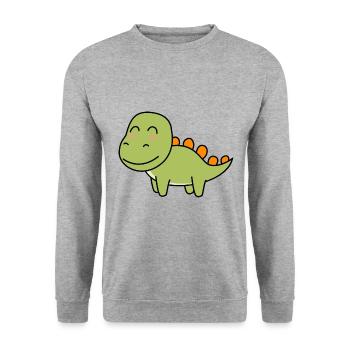 Dinosaur stegosaurus comic - Unisex Sweatshirt - salt & pepper - Front - Alina (178cm) & Michal (187cm)