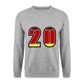 20 Number Germany Jersey - Unisex Sweatshirt - salt & pepper - Front - Alina (178cm) & Michal (187cm)