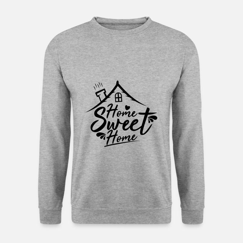 Zuhause - Unisex Pullover - Weißgrau meliert