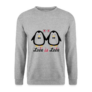love is love gay pride - Unisex Sweatshirt - salt & pepper - Front - Alina (178cm) & Michal (187cm)