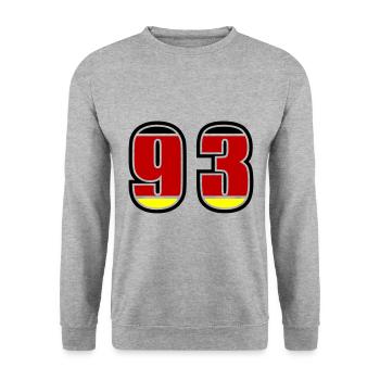 93 Nummer Deutschland Trikot - Unisex Pullover - Weißgrau meliert - Vorne - Alina (178cm) & Michal (187cm)