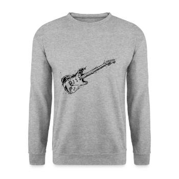 Guitare électrique - Sweat-shirt Unisexe - gris chiné - Devant - Alina (178cm) & Michal (187cm)
