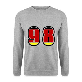 98 Number Germany Jersey - Unisex Sweatshirt - salt & pepper - Front - Alina (178cm) & Michal (187cm)