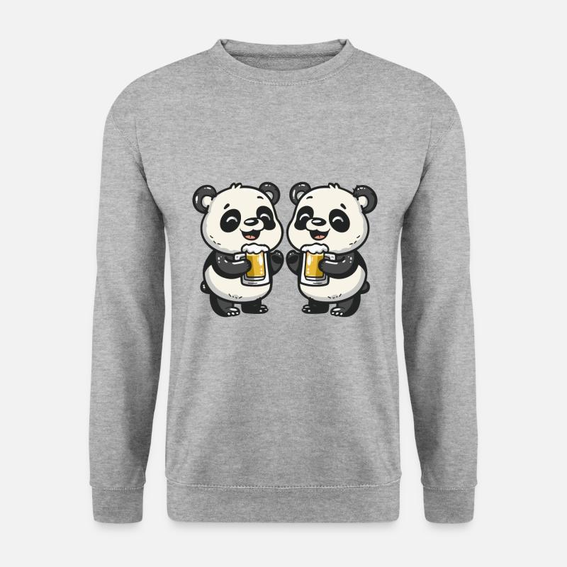 Panda Comic Beer Funny Booze - Unisex Sweatshirt - salt & pepper