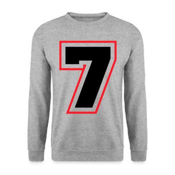 7 nombre symbole - Sweat-shirt Unisexe - gris chiné - Devant - Alina (178cm) & Michal (187cm)