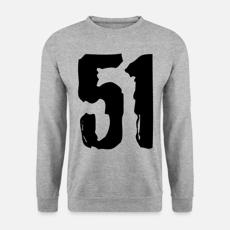 51 Zahl Trikot - Unisex Pullover - Weißgrau meliert
