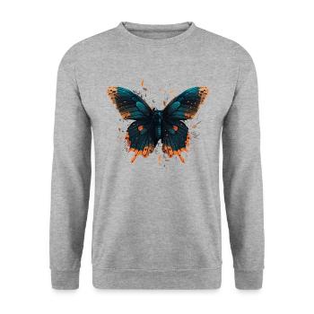 Butterfly Image - Unisex Sweatshirt - salt & pepper - Front - Alina (178cm) & Michal (187cm)
