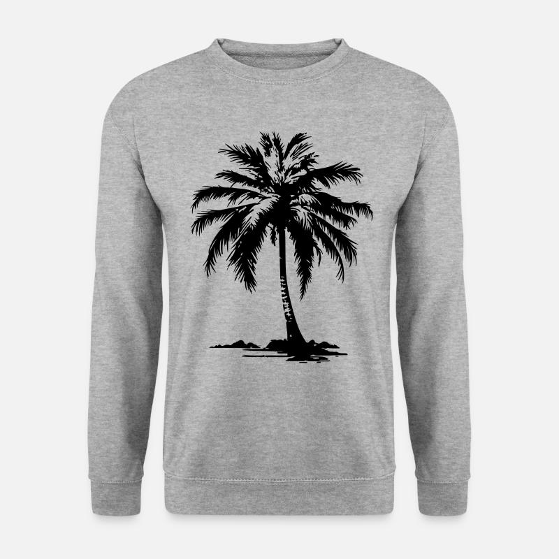 Palme Insel Symbol - Unisex Pullover - Weißgrau meliert
